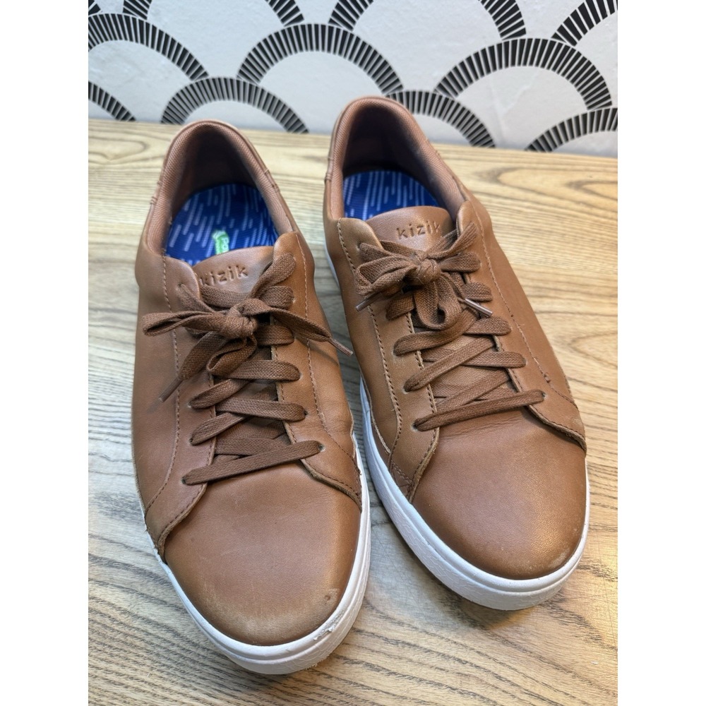 Kizik Vegas Mens‎ Size 10 Wide Brown Leather Casual Hands Free Sneakers